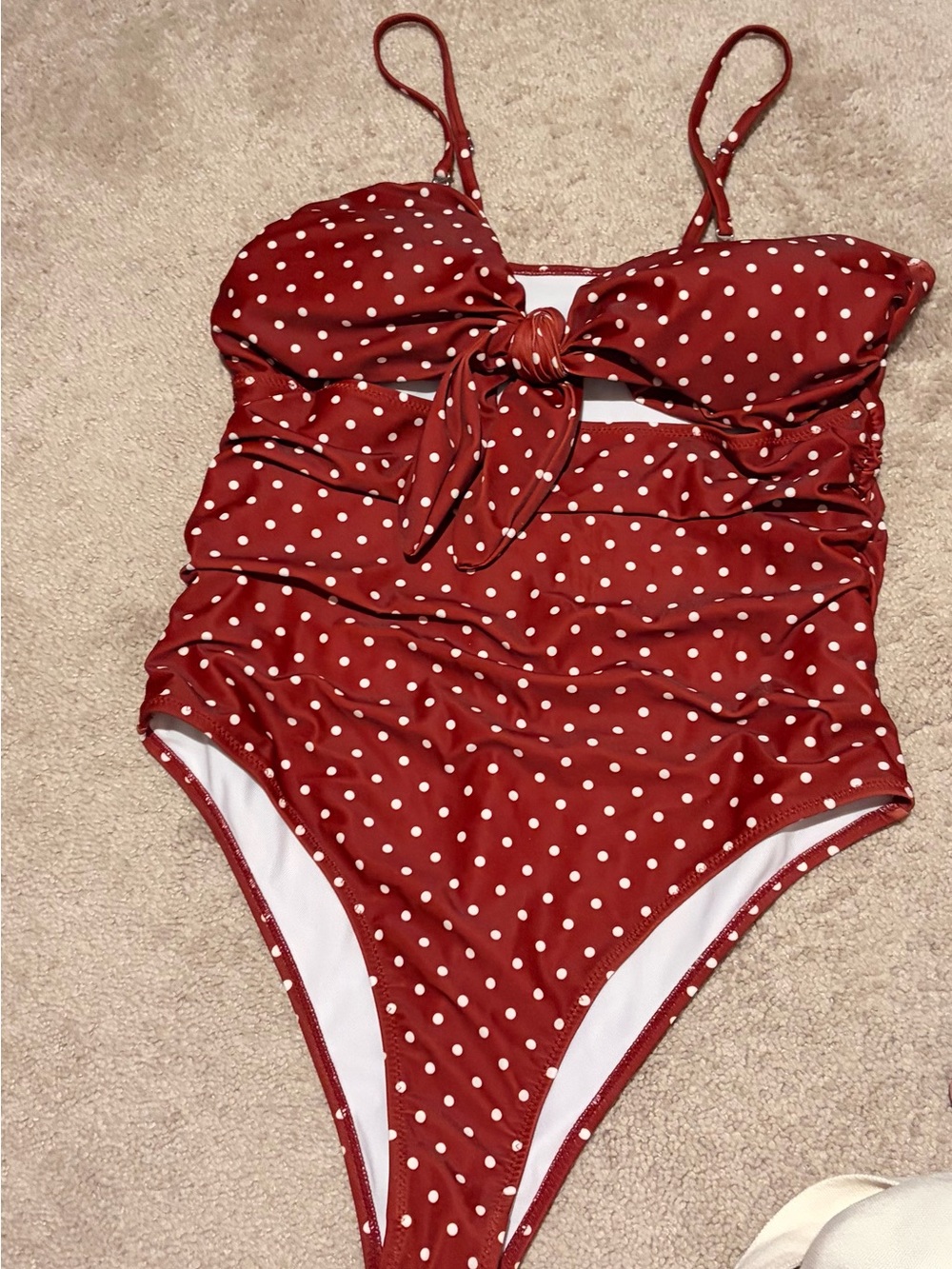 Women's Red Polka Dot One-Piece Swimsuit